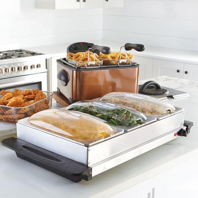 Nostalgia Electrics 3-Section Stainless-Steel Buffet 