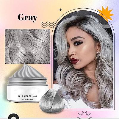 Silver Grey Hair Dye Temporary Hair Color Wax, Gray Hair Dye for