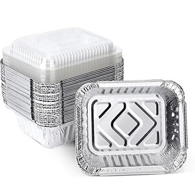  MESTAEK 10 Sturdy Aluminum Foil Pans with Lids (5