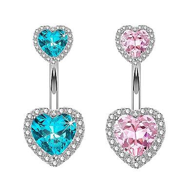 Rhinestone Heart Belly Ring  Belly piercing jewelry, Belly button