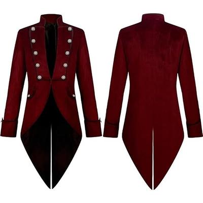 Inmeilifus Men's Steampunk Jacket Tailcoat Halloween Costumes Victorian  Coat Gothic Cosplay Vintage Frock Coat Uniform (XXL, Black) - Yahoo Shopping