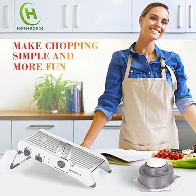 Mandoline Food Slicer with Waffle Fry Cutter, Adjustable Stainless Steel 