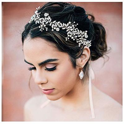 Jakawin Bride Wedding Pearl Hair Pins Bridal Hair Accessories Silver Hair  Piece for Women and Girls HP065 (Silver) 