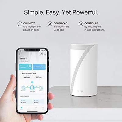  TP-Link Tri-Band WiFi 7 BE22000 Whole Home Mesh System (Deco  BE85), 12-Stream 22 Gbps, 2× 10G + 2× 2.5G Ports Wired Backhaul, 8×  High-Gain Antennas