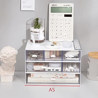 FODIENS Desk Storage Organizer with 12 Mini Drawers, Clear Desktop