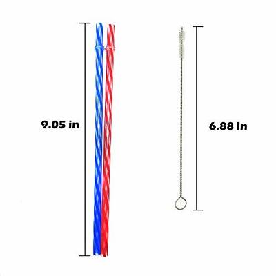 25 Pack Reusable Straws Plastic Straws with 1 Brush, Multicolor Drinking  Straw for Tumblers Mason Jars,9 Inches Long 