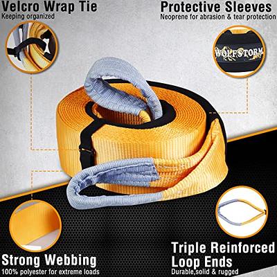 WOLFSTORM Heavy Duty Recovery Strap Tow Strap Kit: 4 in x 30 Ft