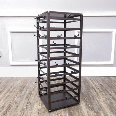 Exttlliy Retail Display Stand Store Display Rack 3 Tier Metal Spinning  Display Stand Rack with Wheels Keychain Display Rack with Hooks Jewelry  Socking