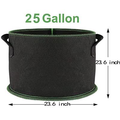 VIVOSUN 5-Pack 25 Gallon Grow Bags Heavy Duty Nonwoven Fabric Pots w/  Handles