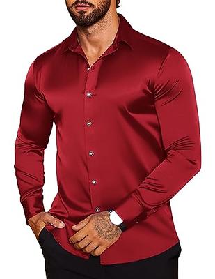 COOFANDY Men's Muscle Fit Dress Shirts Wrinkle-Free Short Sleeve Casual  Button Down Shirt at  Men’s Clothing store