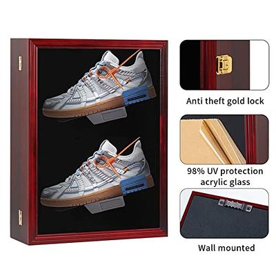 DisplayGifts Jersey Display Frame Case Lockable, Large Sport Jersey Shadow  Box with 98% UV Protection Acrylic and Hanger for Baseball Basketball  Football Soccer Hockey Sport Shirt and Uniform (Black Finish)