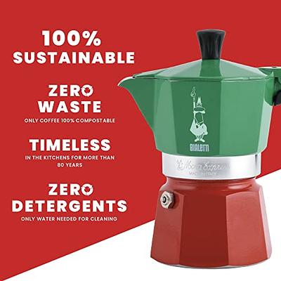 JoyJolt Italian Moka Pot Stovetop Aluminum Espresso Maker - 3 Cups - Silver