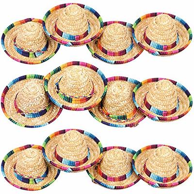 Mexican Sombrero Hat Straw Sombrero Hat for Cinco De Mayo Party Mexican Hat Mexican  Theme Party Decorations - 2 Pack 