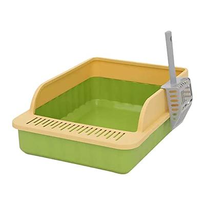 MagiDeal Pet Litter Tray Potty Toilet High Sided Cat Litter Box for Small  and Medium Cats, Green Yellow - Yahoo Shopping