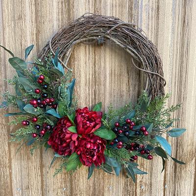 MINI Lambs Ear Wreath-Small Wreath-Window Wreath-Buffalo Plaid Wreath-Small  Wreath-Farmhouse Wreath-Greenery Wreath-Housewarming Gift