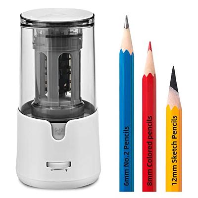 Electric Pencil Sharpener, Super Sharp Pencil Sharpener for Colored Pencils,  Auto Stop, Fast Sharpen Pencil Sharpener Plug in for 6-12mm  No.2/Colored/Sketch Pencils, Suit for School, Office (White) - Yahoo  Shopping