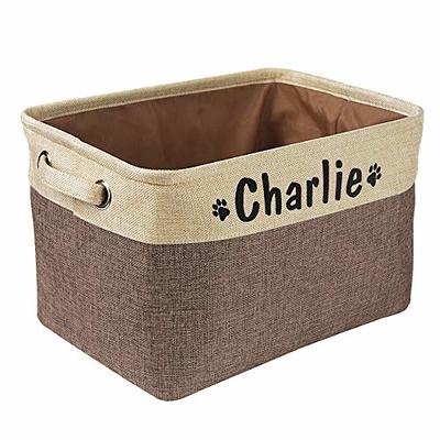 Personalized Dog Toy Basket Pet Storage Foldable Box Custom Name