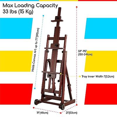 MEEDEN Multi-Function Studio Easel,H-Frame Easel,Painting Easel for  Adults,Artist Easel,Floor Easel,Solid Beech Wood Easel w/Front Wheels,Holds  Canvas Art up to 77(Walnut Color) - Yahoo Shopping