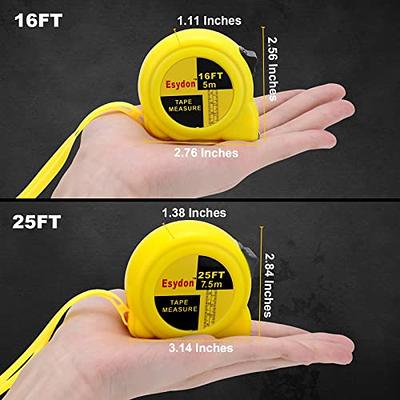 6 Pieces Tape Measures, 25 ft /16 ft/12 ft Measuring Tape Retractable,Easy  Read Measurement Tape with Fractions,Self-Locking Tape Measure for