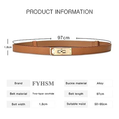 LumiSyne Women Skinny Leather Belt Solid Color Alloy Turn Lock Adjustable  Waistband Thin Waist Belt For Dress Jeans Coat at  Women's Clothing  store