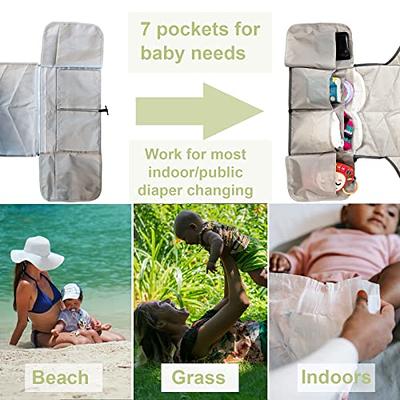 Portable Diaper Changing Pad for Diaper Bag, Waterproof Baby Changing Pad,  Portable Changing Pad for Baby with Smart Wipes Pocket - Lightweight Travel