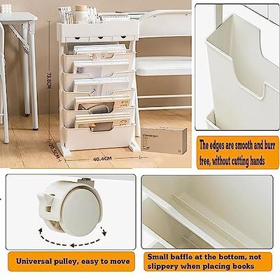 Simple Movable Bookshelf on Wheels Rolling Office Paper Organizer