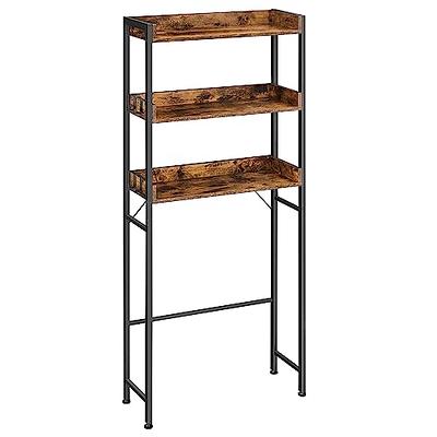 VASAGLE Over The Toilet Storage, 3-Tier Bathroom Storage Shelf, Over Toilet  Bathroom Organizer with 4 Hooks, Rustic Brown and Black UBTS002B01 - Yahoo  Shopping