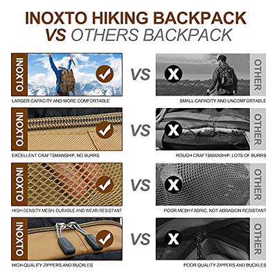 INOXTO Lightweight Hiking Backpack 35L/40L Hiking Daypack with Waterproof Rain Cover for Travel Camping Outdoor Men and Women