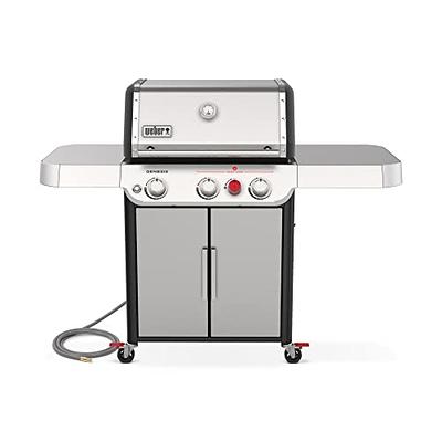 Weber 3 Burner Propane GAS Grill 28 in. Flat Top Griddle Combo with Griddle Essential Set, Black 1500451