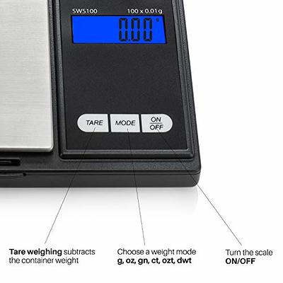 Truweigh Mini Classic Digital Scale (600g x 0.1g - Black/Black) - Digital  Food Scale - Digital Kitchen Scale - Small Digital Pocket Scale - Jewelry