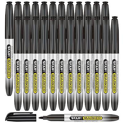 Nicecho Permanent Markers, Black Permanent Marker Pens, 30 Count Fine Point  Basic Marker Set