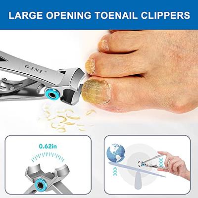 Toenail Clippers for Seniors Thick Nails - Wide Jaw Opening Extra Large Toe Nail  Clippers with Catcher, Professional Sharp Curved Blade Heavy Duty Clipper  Pro Nail Cutter for Seniors Long Handle 