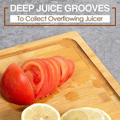 Extra Large Bamboo Cutting Board for Kitchen with Juice Groove - 17.5 x  13.5 x 0.75 inch