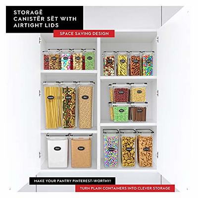 21 Pack Airtight Food Storage Containers Set, Kitchen & Pantry Organization  Containers for Cereal, Flour & Sugar, BPA-Free Plastic Cereal Container  with Easy Lock Lids, Labels, Marker & Spoon Set