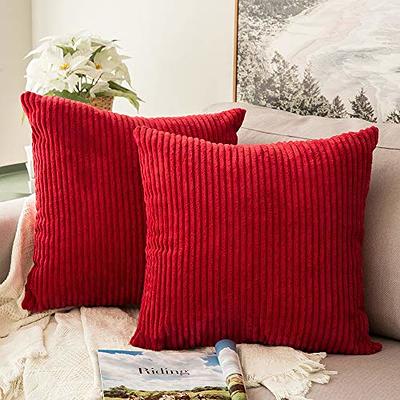 MIULEE Pack of 2 Corduroy Soft Soild Decorative Square Throw Pillow Covers  Set Cushion Cases Pillowcases for Sofa Bedroom Car 18 x 18 Inch 45 x 45 Cm  Christmas Red - Yahoo Shopping