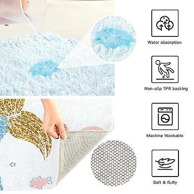 Bathroom Rugs and Mats Sets, 2 Piece Thick Absorbent Chenille Bath Mat Rug  Set N