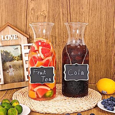 CUCUMI Glass Carafe with Lids, Juice Carafe, 2pcs, 35oz, Glass