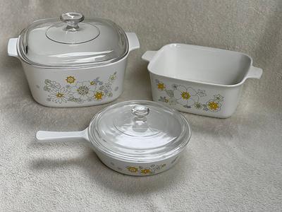 Vintage Corning Ware 3 QT Spice of Life Casserole Dish With Glass
