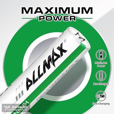 Basics 16-Pack Rechargeable AA NiMH High-Capacity Batteries, 2400  mAh, Recharge up to 400x Times, Pre-Charged