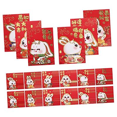 2023 Chinese Rabbit Year Red Envelopes Set of 6 Festival Cute