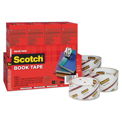 Scotch 845 Book Tape, 2 Inches x 15 Yards, 3 Inch Core, Crystal Clear