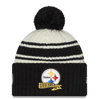 New Era Black Pittsburgh Steelers Repeat Cuffed Knit Hat with Pom