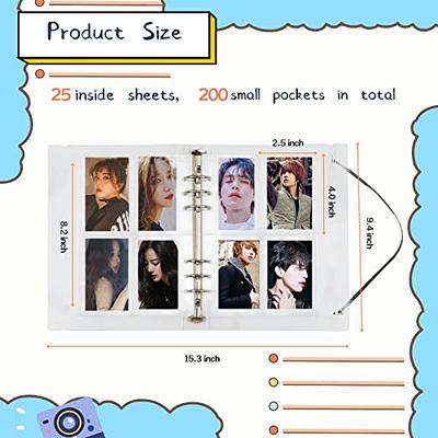 SZHTSWU Kpop Photocard Binder A5 Binder Sleeves 20 Sheets 160 Pockets 3  Inch Photo Album in Loose Leaf Refillable 6 Ring Photocard Holder Book with