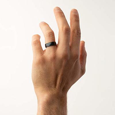 Enso Rings Elements Collection - 6.6mm Black Pearl Silicone Band