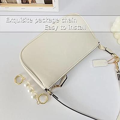 4PCS Purse Chain Strap, Flat Handbag Replacement Strap with Metal Buckles  Purse Strap Extender Bag Accessories Decoration for Wallets & Handbags  (7.87 Inches, Light Gold) 