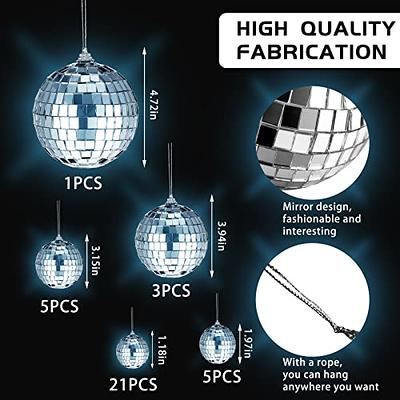 30 Pcs Mirror Disco Ball Different Sizes Hanging Disco Ball with Rope 70s  90s Party Mini Balls Ornaments Reflective Disco Ball for Wedding Party Cake  Decor (4.72/3.94/3.15/1.97/1.18 Inches) - Yahoo Shopping