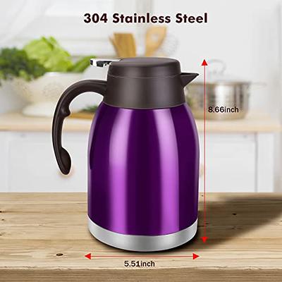 Stainless Steel Vacuum Insulated Thermal Coffee Water Pitcher Carafe  Leak-proof