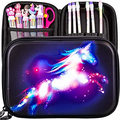 irLocy Pencil Case Aesthetic Pencil Pouch Aesthetic Stationary Kawaii Cute  Pencil Pouch Clear Large Pencil Case (Purple)