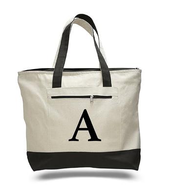 Custom Canvas Tote Bags With Initials, Personalized Monogrammed Bag Pocket,  Cute Totes Zipper, Wedding Bridesmaid Gift For Women - Yahoo Shopping