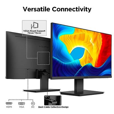 KOORUI 27 Inch FHD Monitor, Computer Monitor(1080P, 75HZ, HDMI+VGA, 99%  SRGB, 5ms Response, Eye Care) Virtually Borderless Design Display Monitor